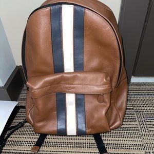 Brown leather Coach backpack